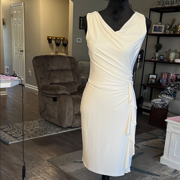 Polo Ralph Lauren Dresses & Skirts - Polo by Ralph Lauren Cream Draped Midi Dress